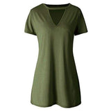 Short-Sleeve V-Neck T-Shirt Dress